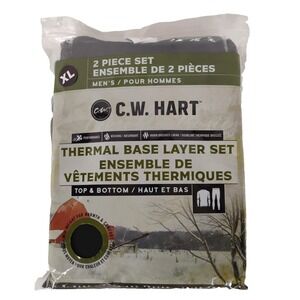 CW Hart Thermal Base Layer Set‎ Top and Bottom Mens Size XL Wicking Performance